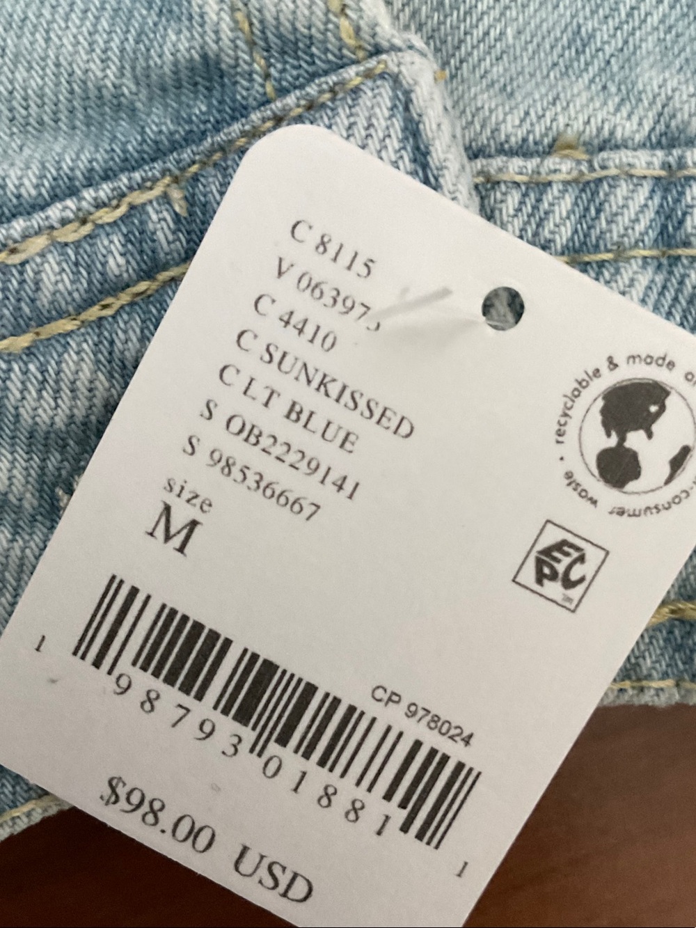 Free People-We the Free Sidney Denim Jacket-Sun-kissed-Medium-NWT - Picture 5 of 8